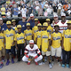 Members of the Jackie Robinson West Little League Team are joined by members of the Chicago White Sox for a team photo in advance of being honored before the Chicago White Sox-Detroit Tigers game at U.S. Cellular Field Aug. 30, 2014, in Chicago.
Jeffrey Phelps/Getty Images